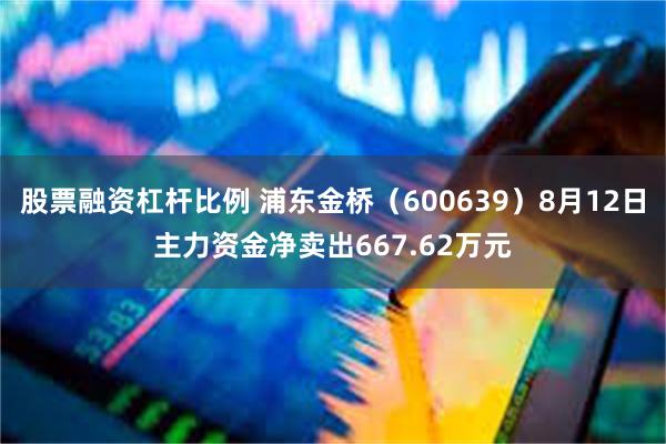 股票融资杠杆比例 浦东金桥（600639）8月12日主力资金净卖出667.62万元