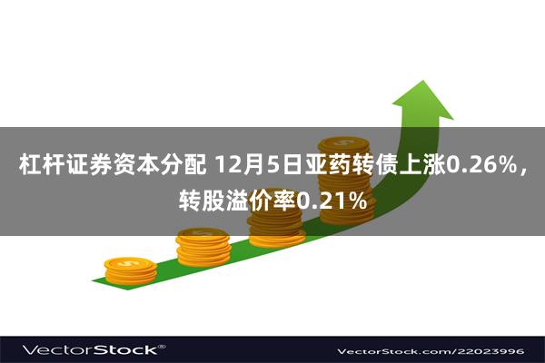 杠杆证券资本分配 12月5日亚药转债上涨0.26%，转股溢价率0.21%